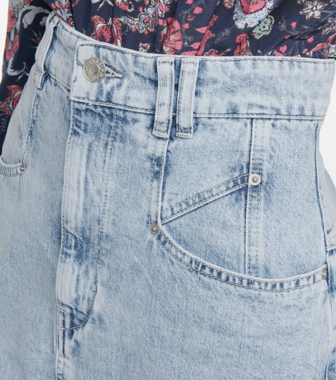 Isabel Marant - Dipoma high-rise midi denim skirt