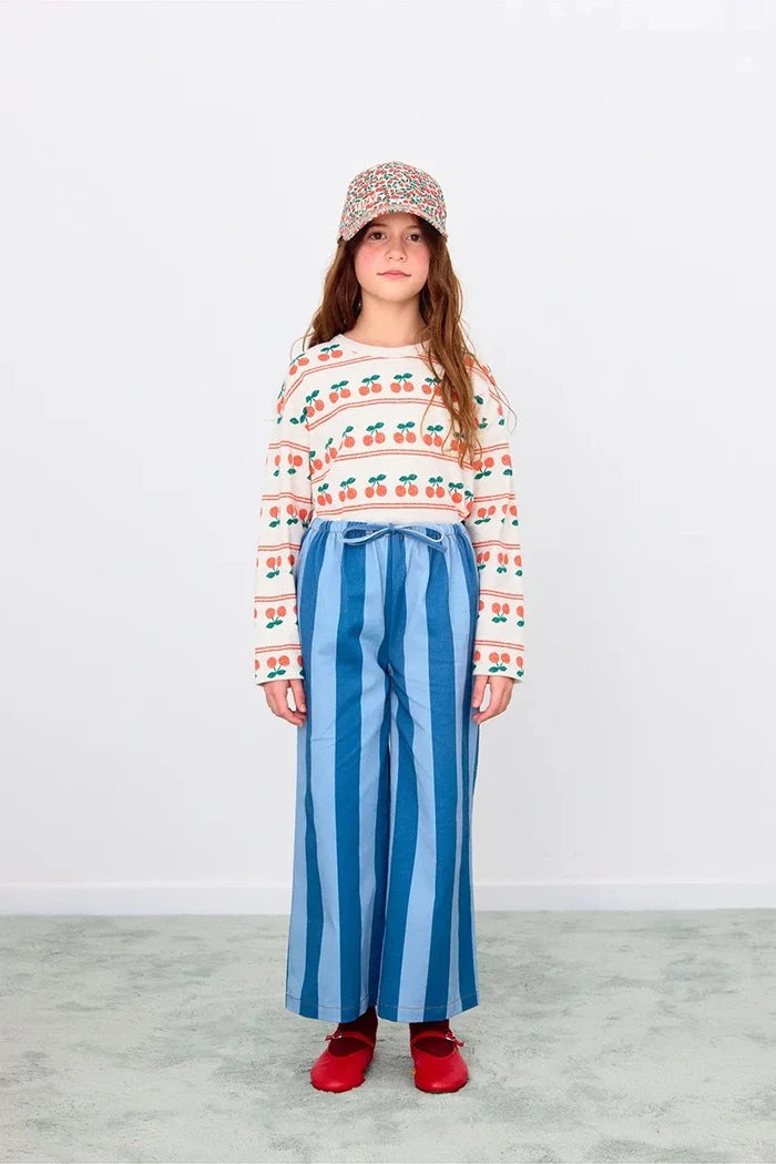 Детска блуза с дълги ръкави Tinycottons CHERRY PATTERN RIB TEE
