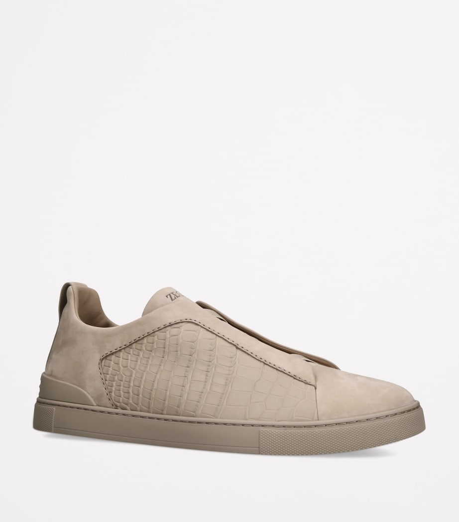 Crocodile Leather Triple Stitch SECONDSKIN Sneakers