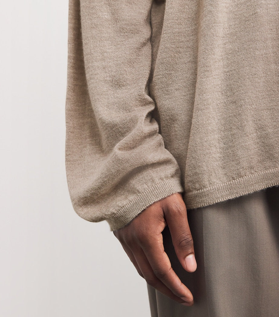 Beige Akito Cashmere Long-Sleeve T-Shirt