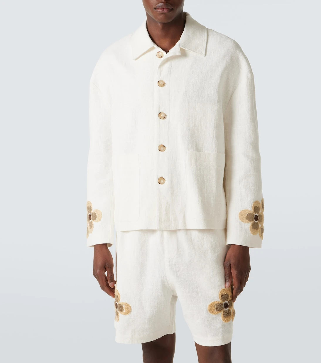 Commas - Floral linen and cotton bouclé jacket