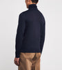 Isaia Blue Wool-Silk-Cashmere Rollneck Sweater
