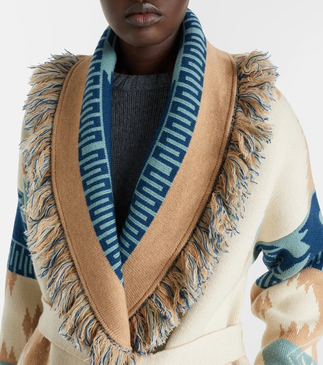 Alanui - Icon jacquard virgin wool cardigan