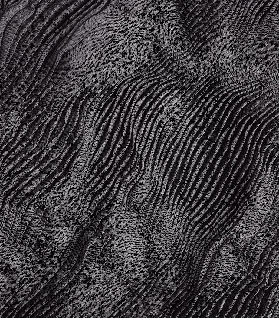 Issey Miyake Black Semi-Sheer Chiffon Twist Top