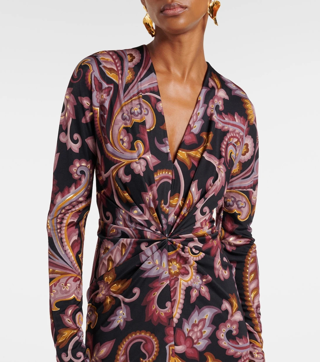 Etro - Paisley gathered midi dress