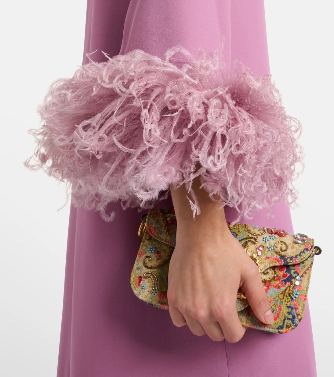 Valentino - Cady Couture feather-trimmed gown