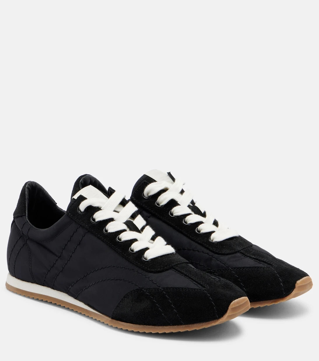 Toteme - Flex suede-trimmed sneakers
