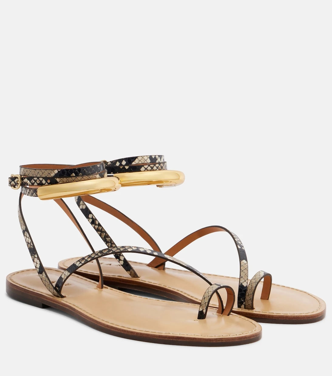 Amanu - Kalahari snake-effect leather sandals