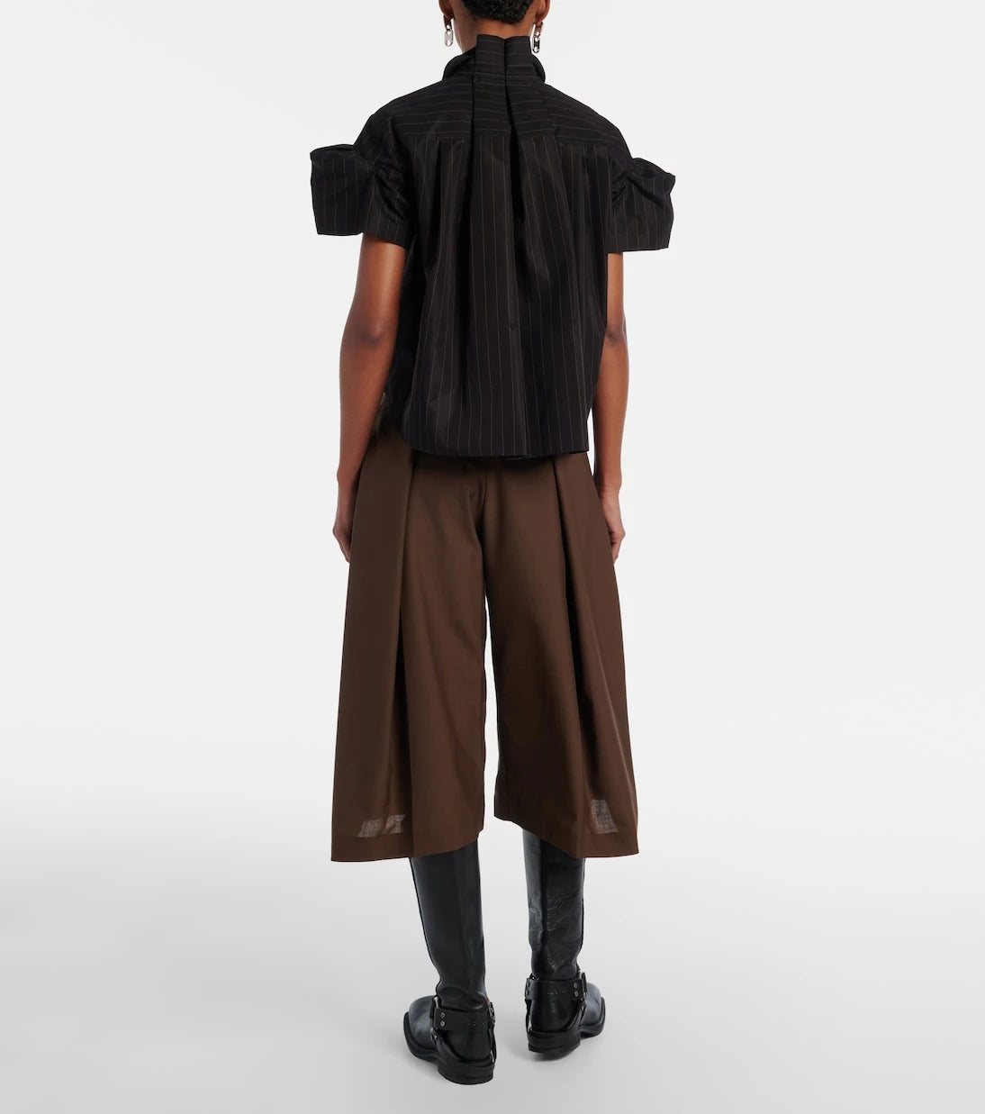 Sacai - Pleated belted shorts