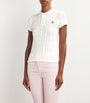 Polo Ralph Lauren White Cable-Knit Polo Shirt