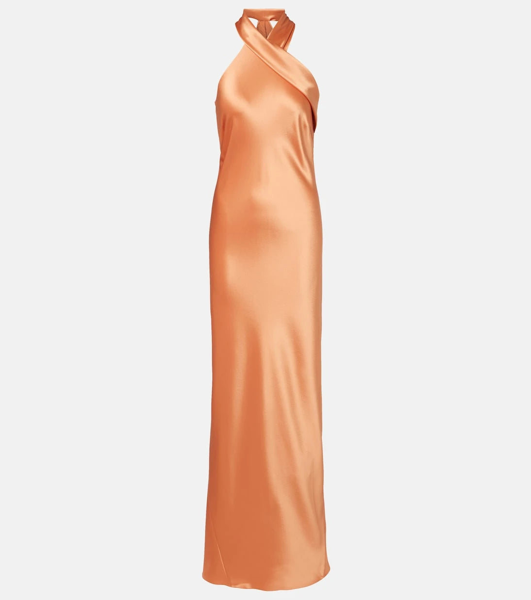 Galvan - Pandora halterneck satin gown