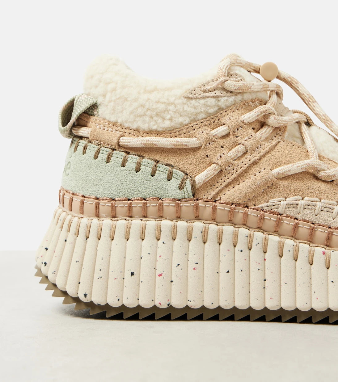 Chloé - Nama shearling-lined suede sneakers