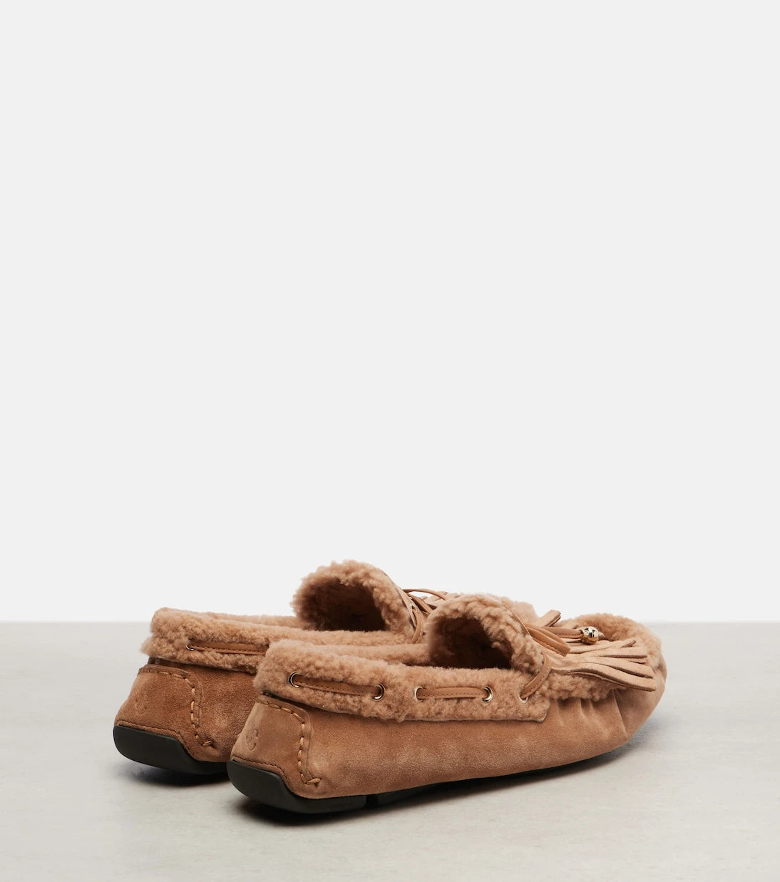 Jimmy Choo - Manon F shearling-lined suede boat shoes