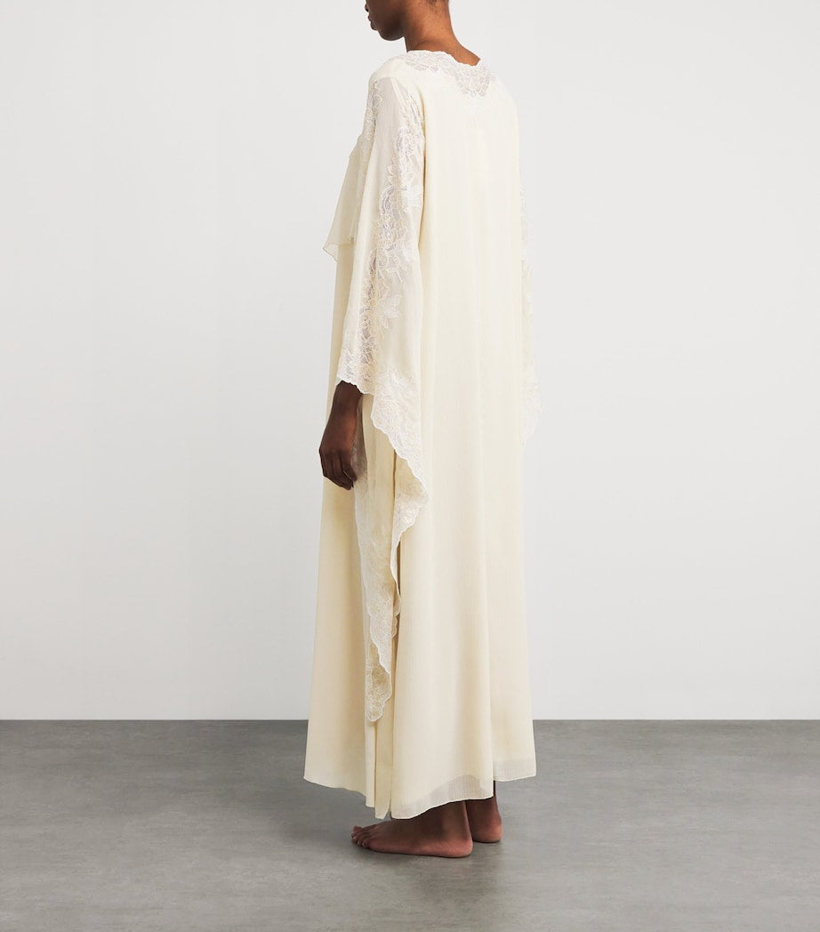 Bocan Beige Silk Chiffon Miel Nightdress