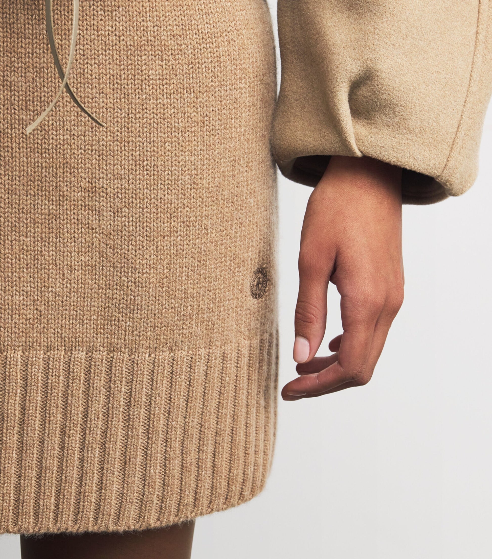 Neutral Cashmere Rollneck Mini Dress