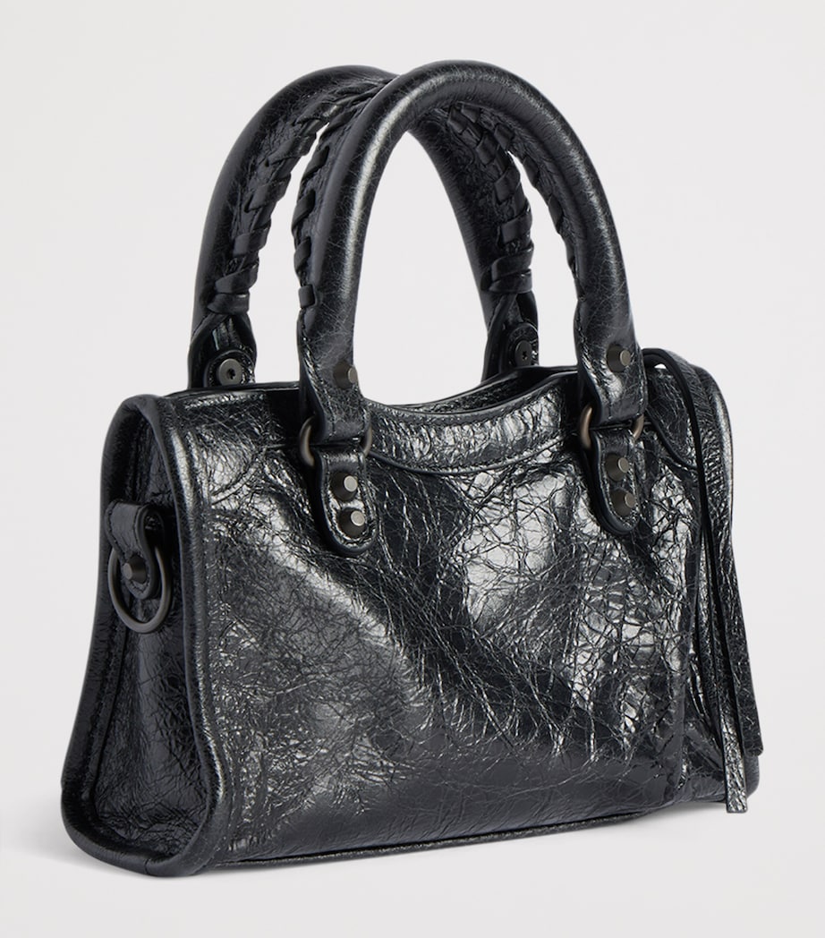 Balenciaga Black Nano Leather Le City Top-Handle Bag