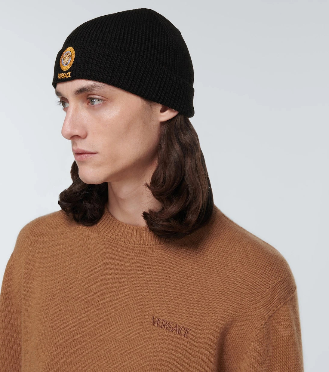 Versace - Medusa embroidered wool beanie