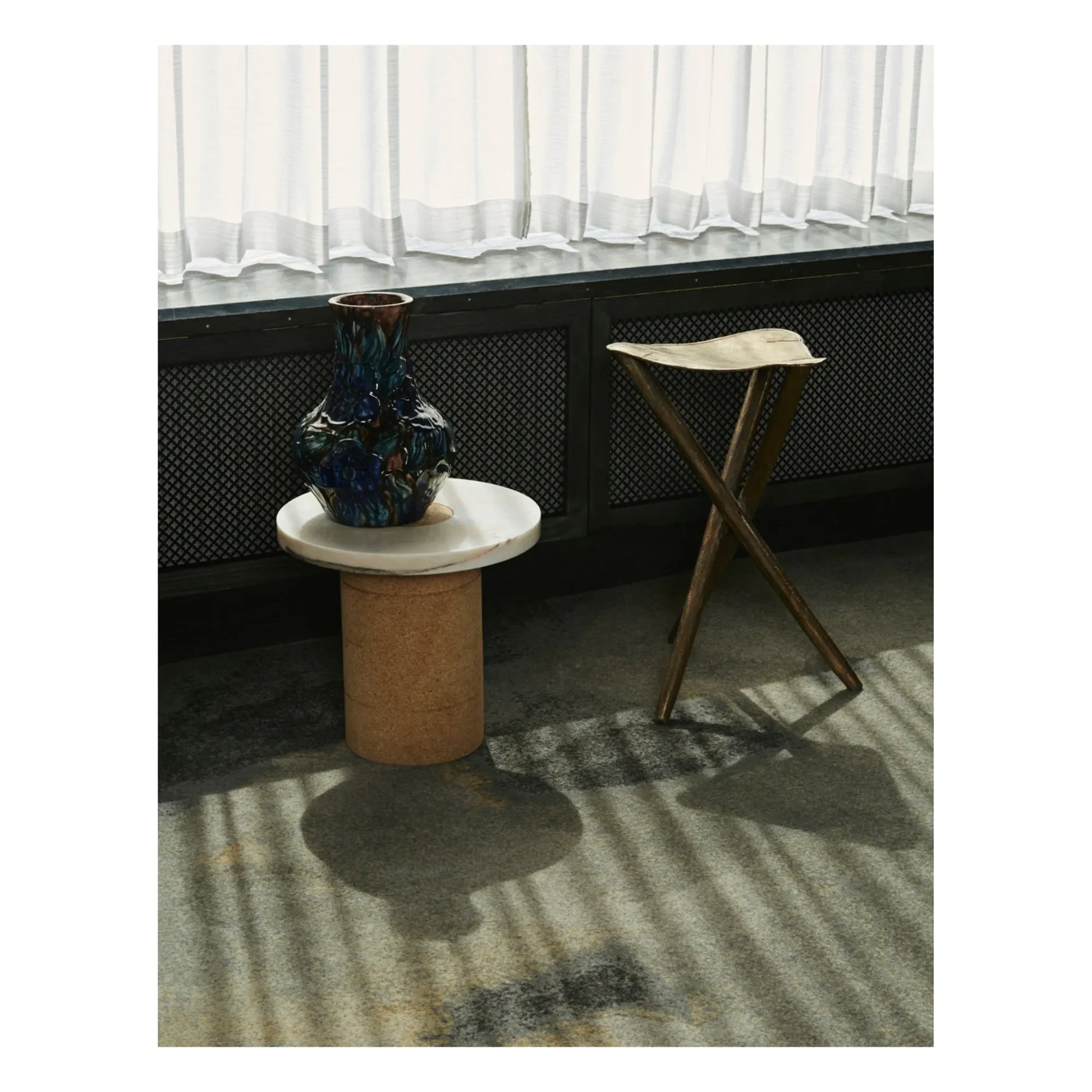 Frama - Sintra Side Table, Cork Base | Marble White