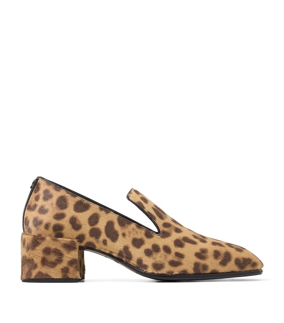 Eliot 45 Leopard Print Leather Heeled Loafers