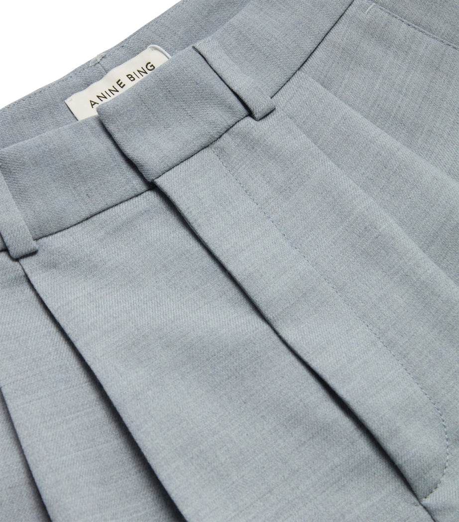 ANINE BING Blue Carrie High-Rise Tailored Shorts