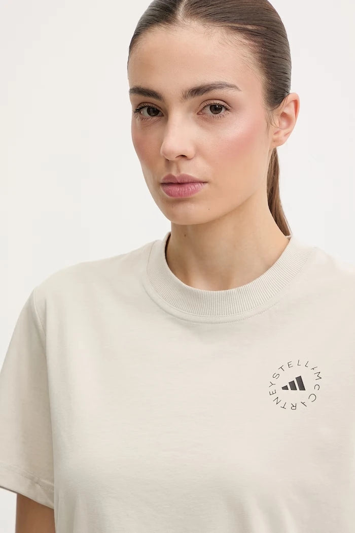adidas by Stella McCartney kadın pamuklu antrenman tişörtü