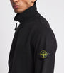 Stone Island Black Cotton Zip-Up Sweatshirt