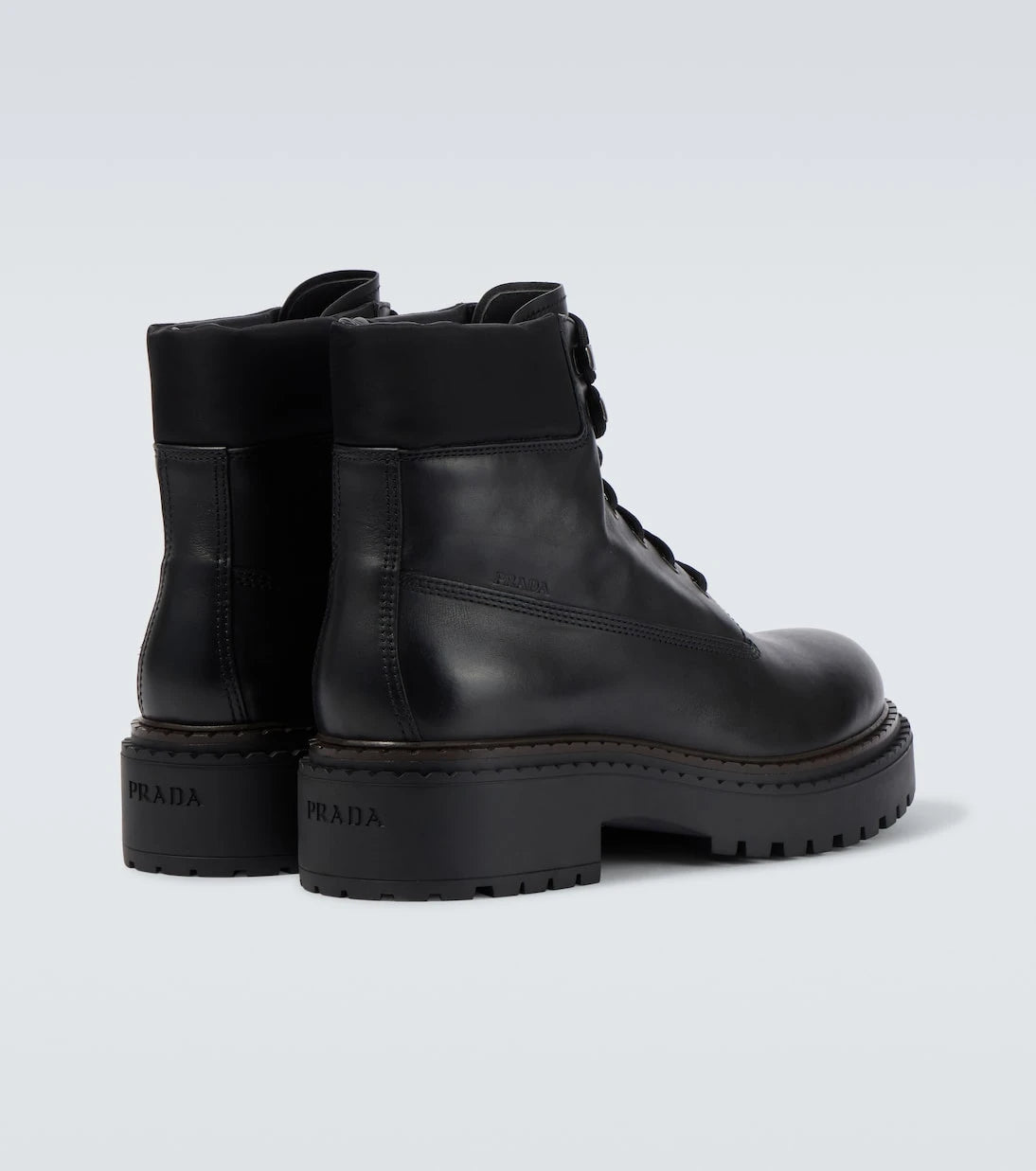 Prada - Leather and Re-Nylon ankle boots