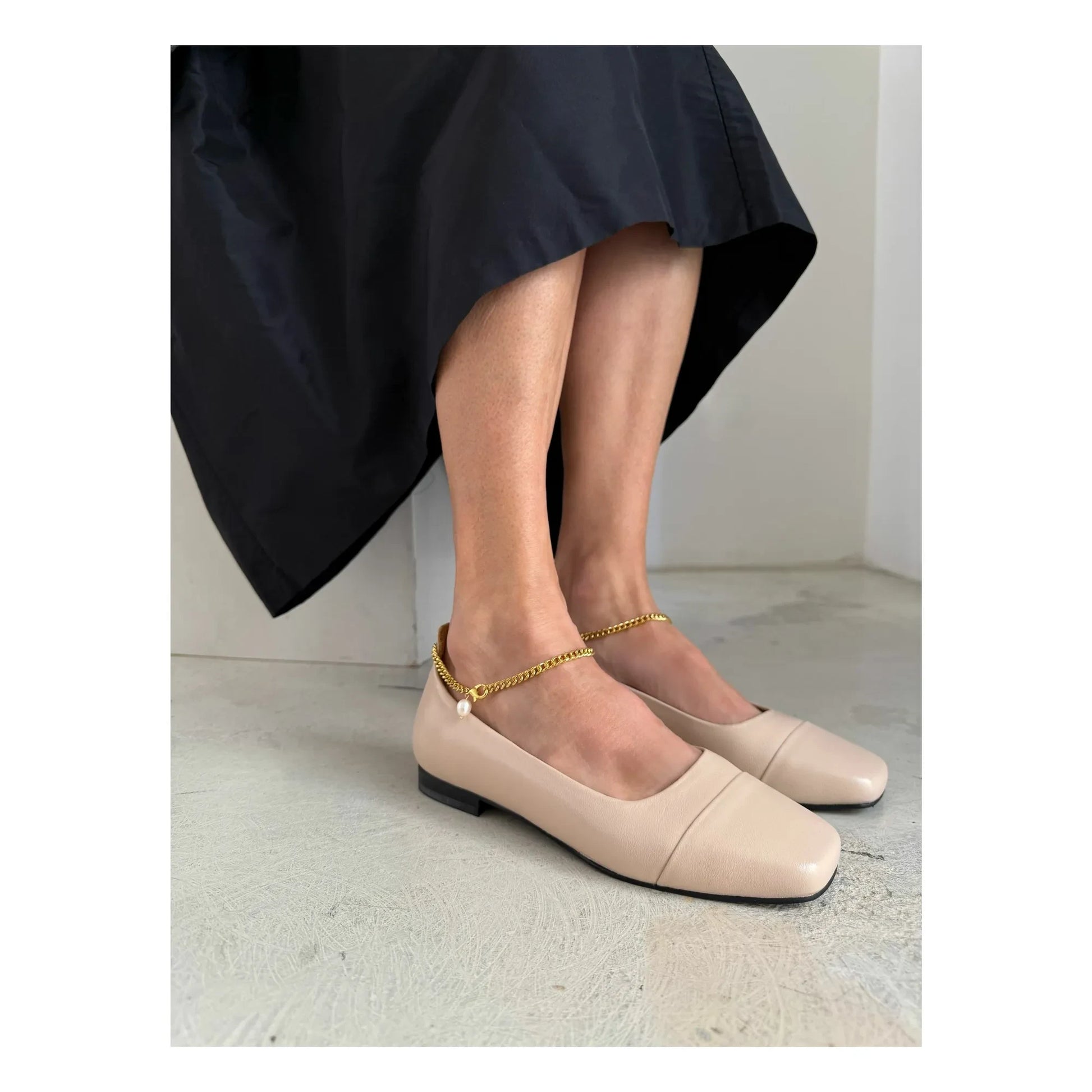 Lachoix - Leather ballerinas | Nude