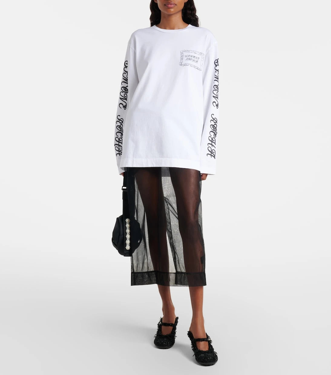 Simone Rocha - Bow-detail tulle midi skirt