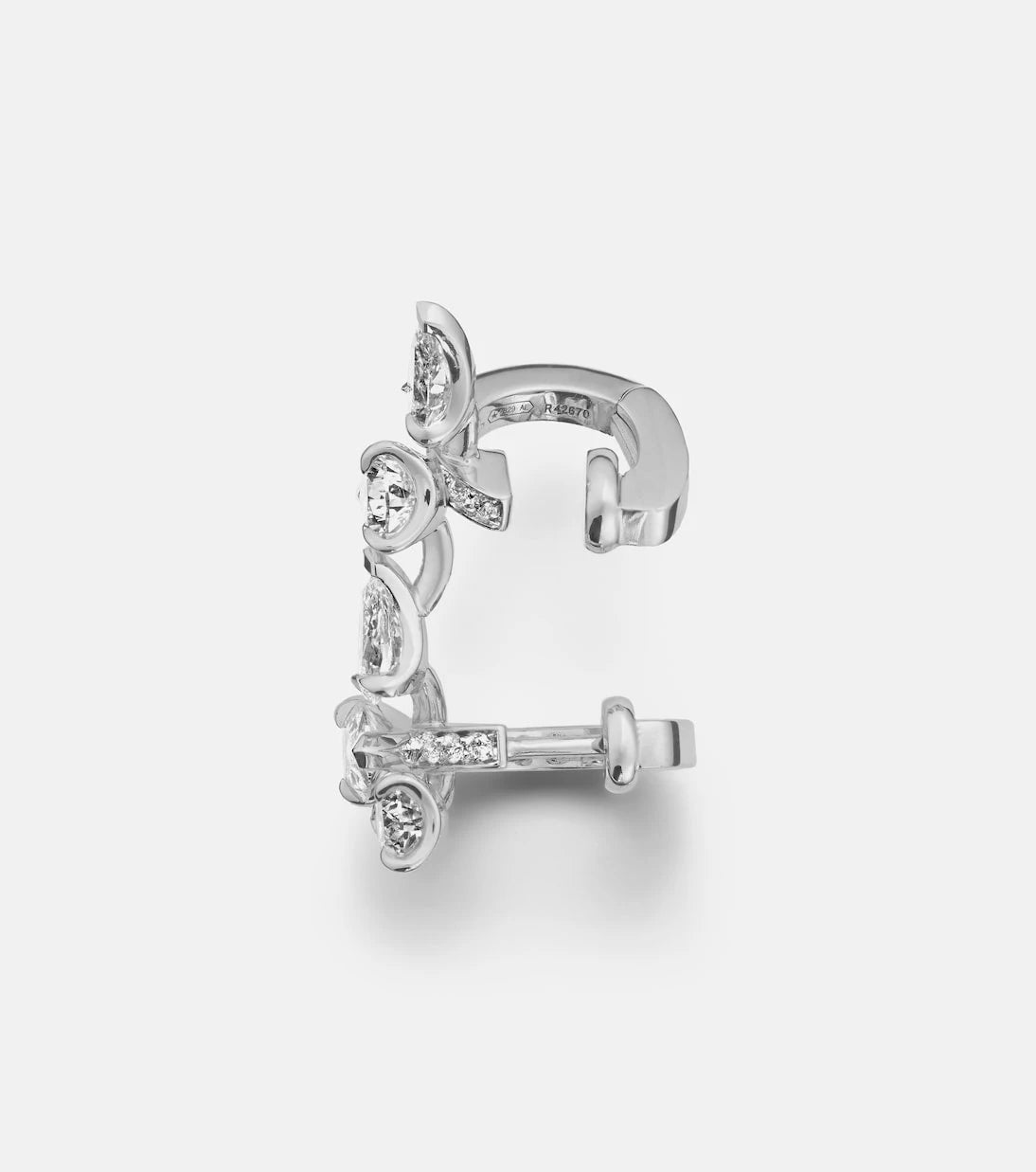 Repossi - Serti Sur Vide 18kt white gold single ear cuff with diamonds