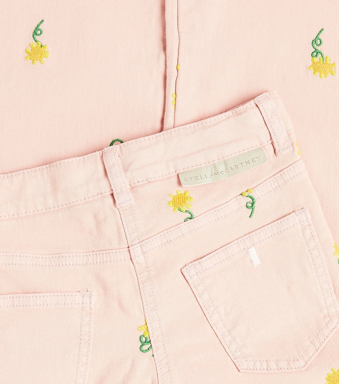 Stella McCartney Kids - بنطال قطني بتطريز زهرة دوّار الشمس