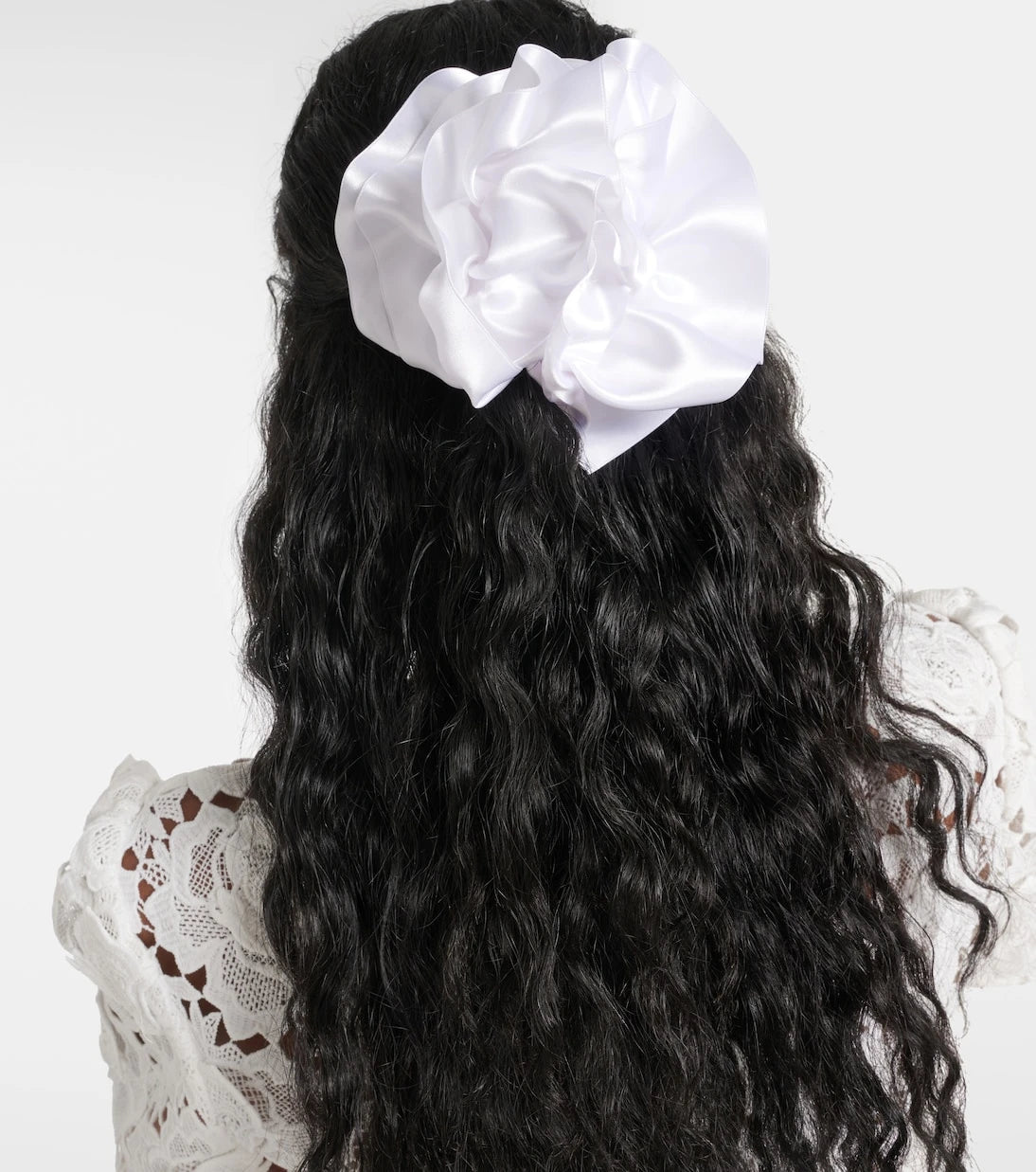 Jennifer Behr - Ruffled silk-blend satin hair clip