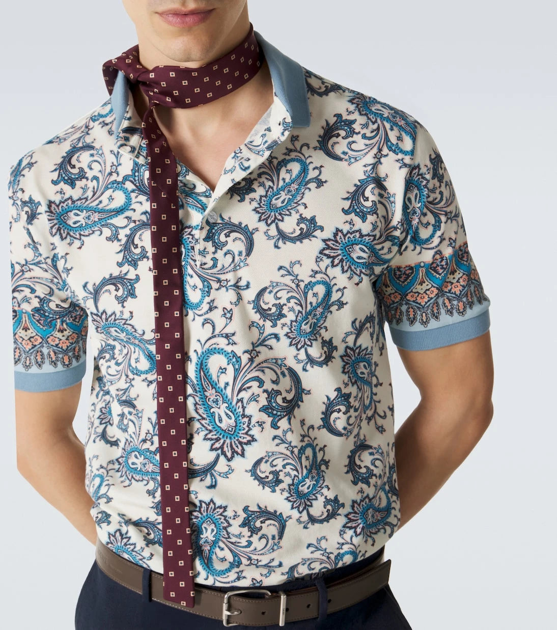 Etro - Paisley cotton piqué polo shirt