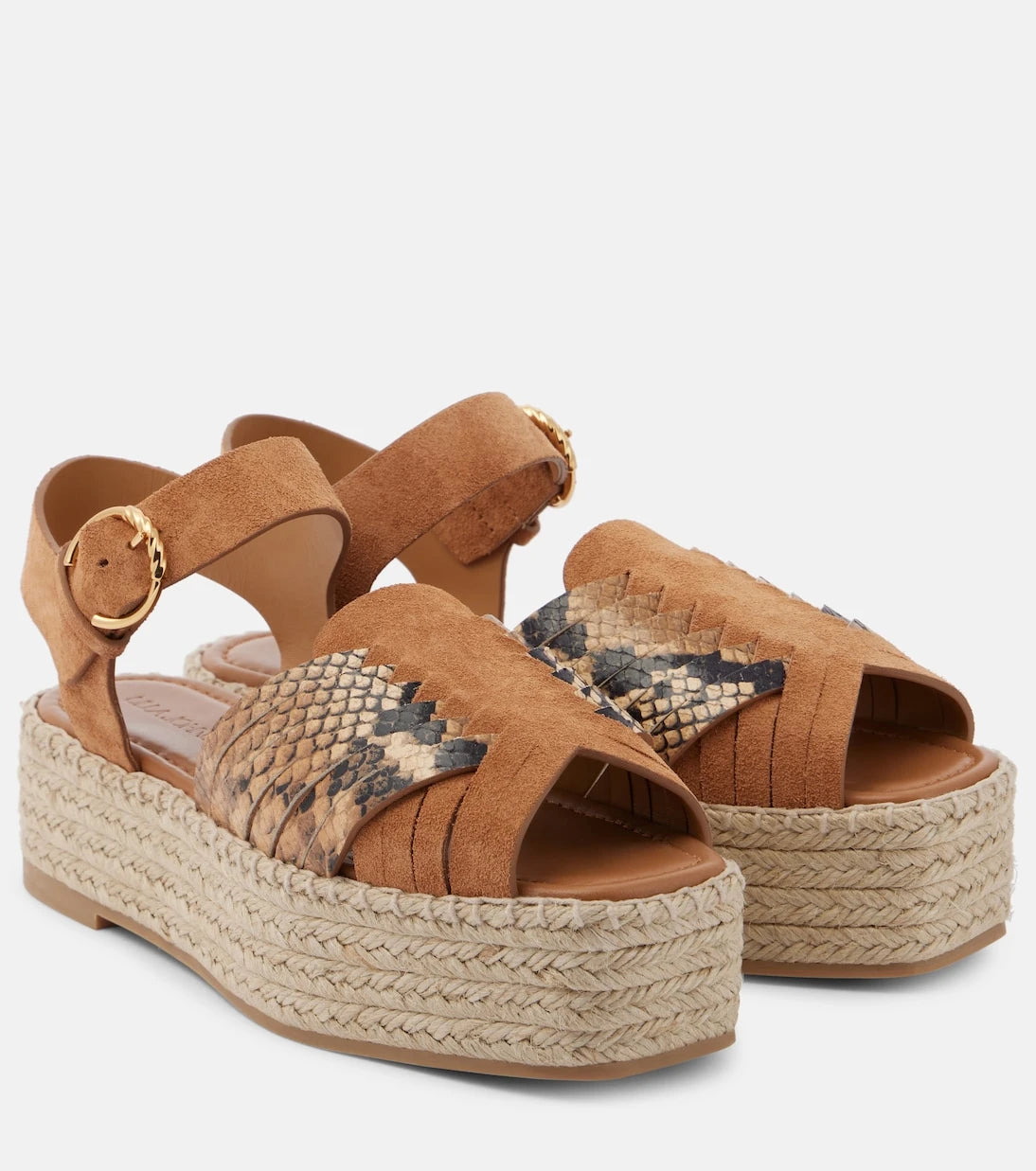 Ulla Johnson - Elsa snake-effect leather espadrilles