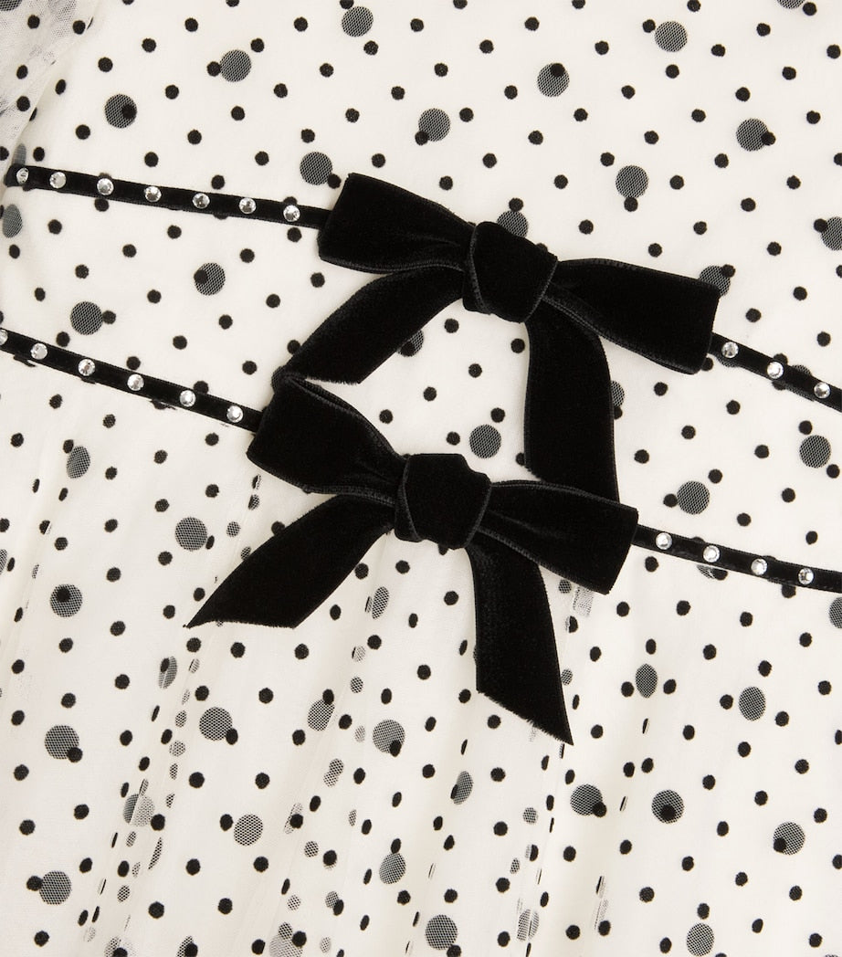 Jenny Packham Kids Ivory Tulle Polka Dot Jessica Dress (6-12 Years)