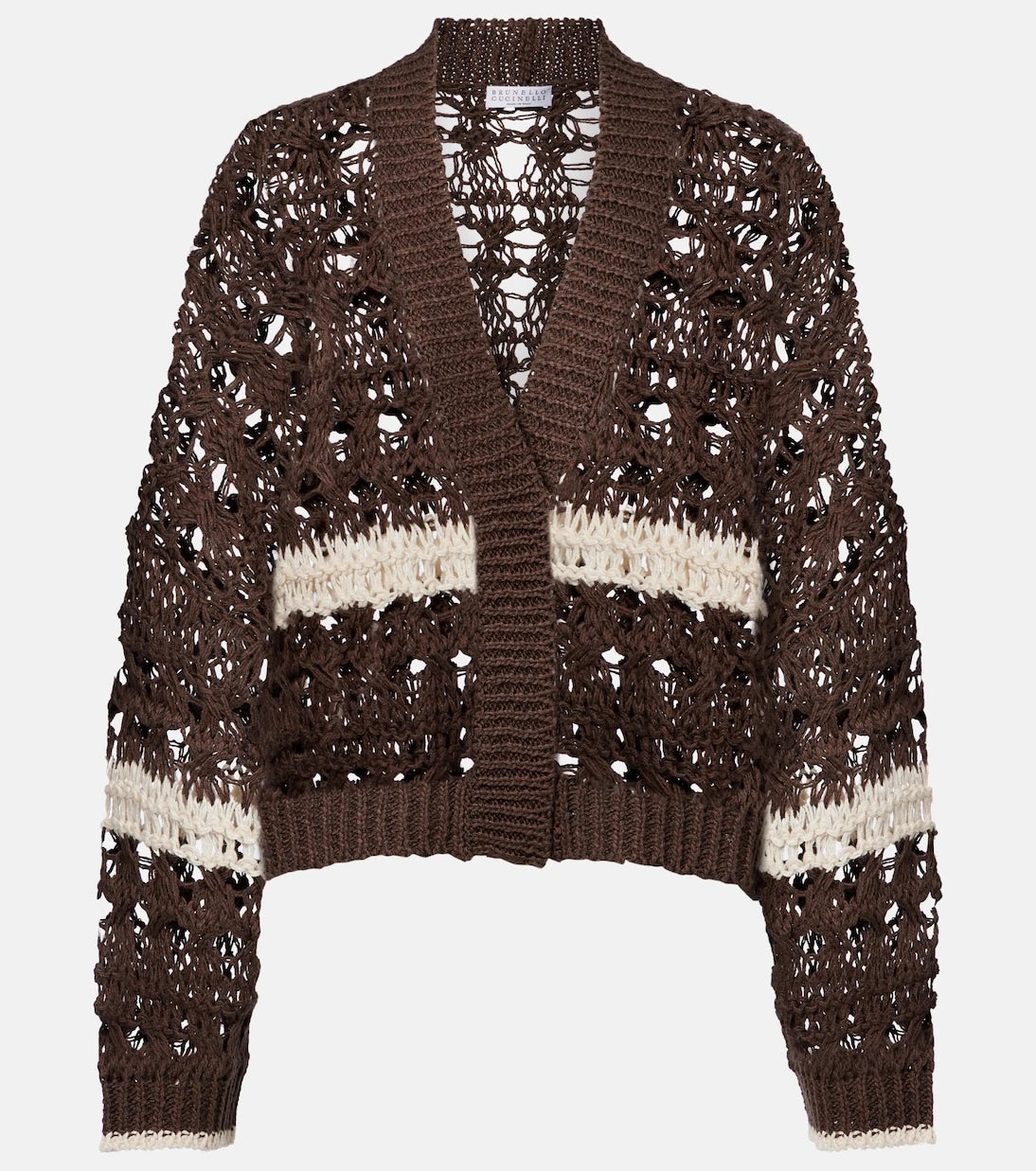 Brunello Cucinelli - Open-knit jute and cotton-blend cardigan