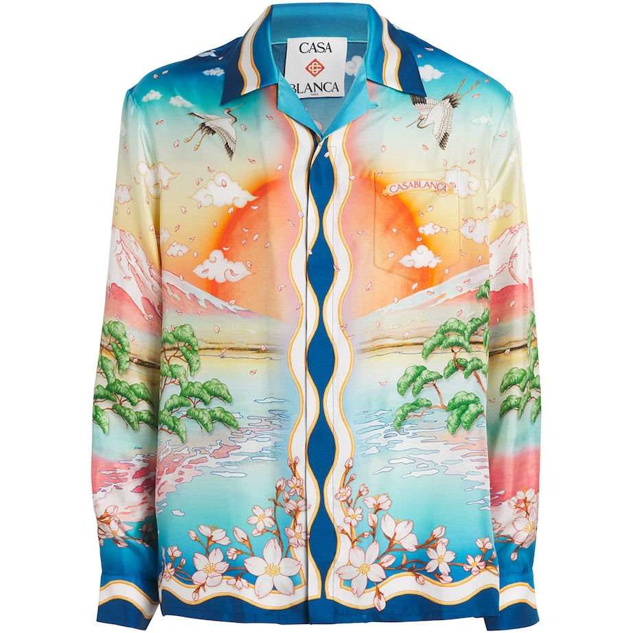 Silk Tennis Club Print Shirt