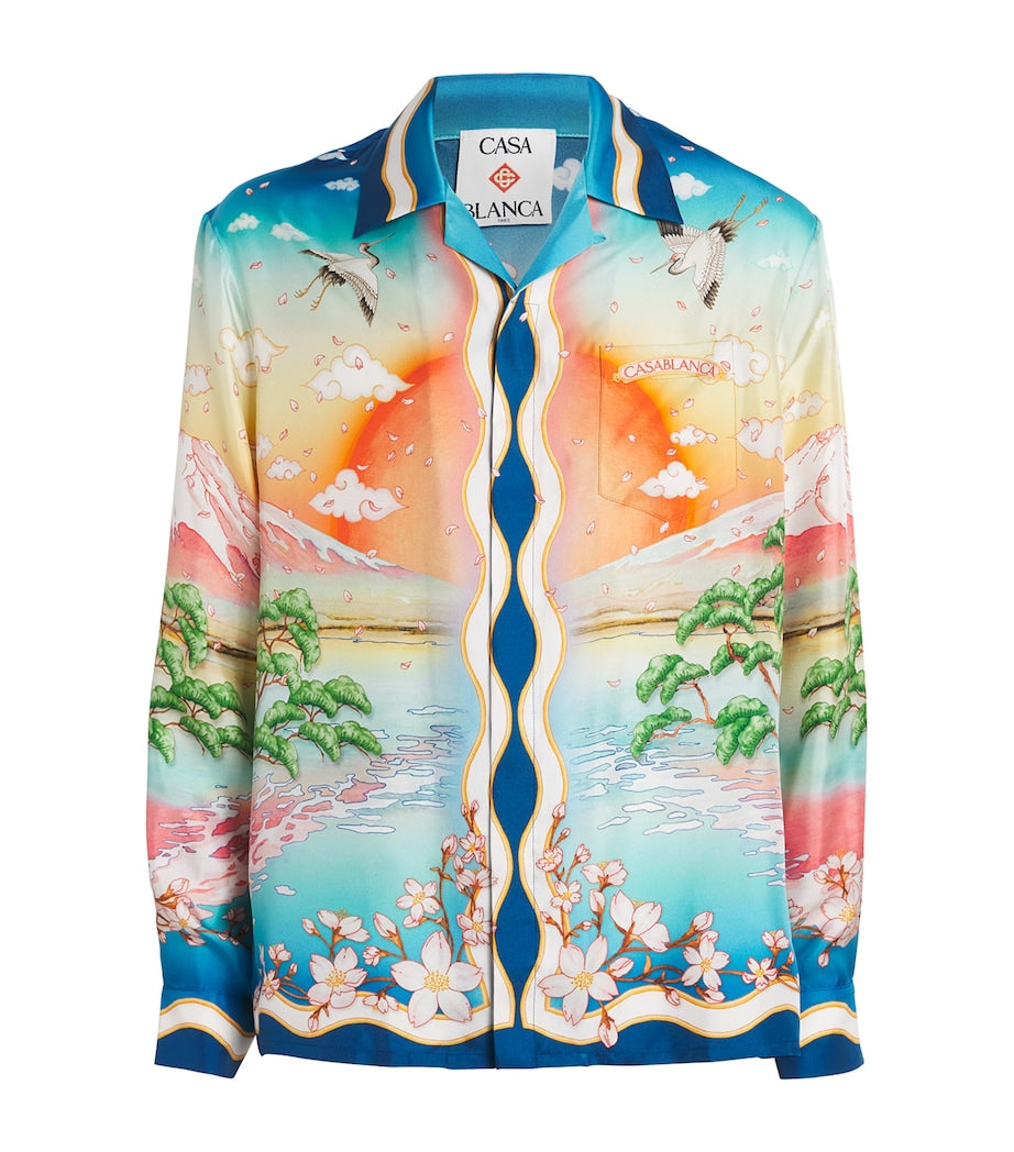 Silk Tennis Club Print Shirt