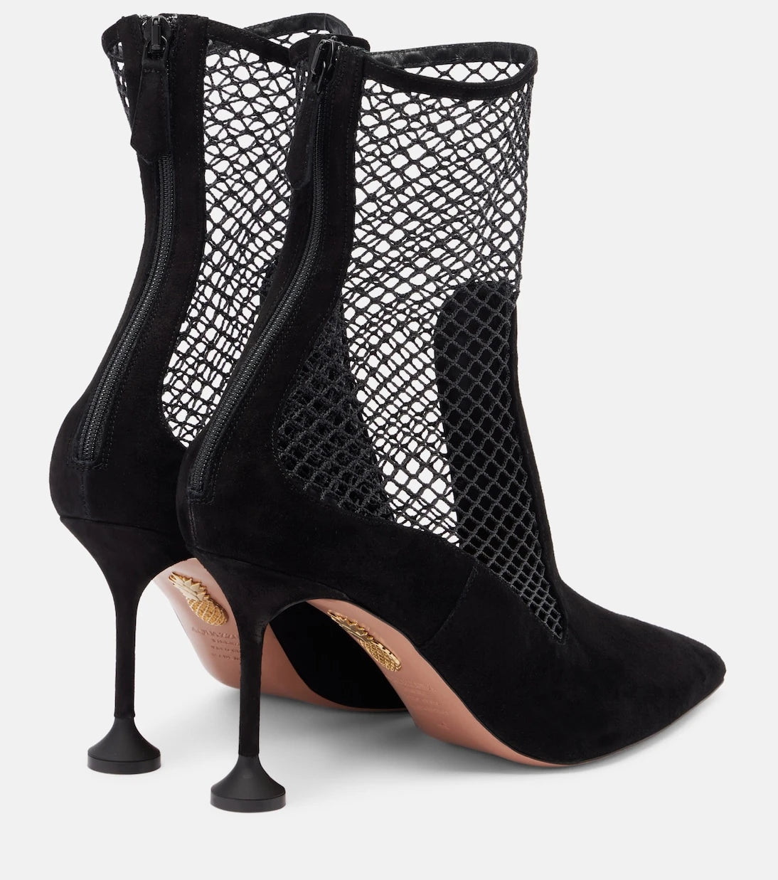 Aquazzura - Dawn 85 suede and mesh ankle boots