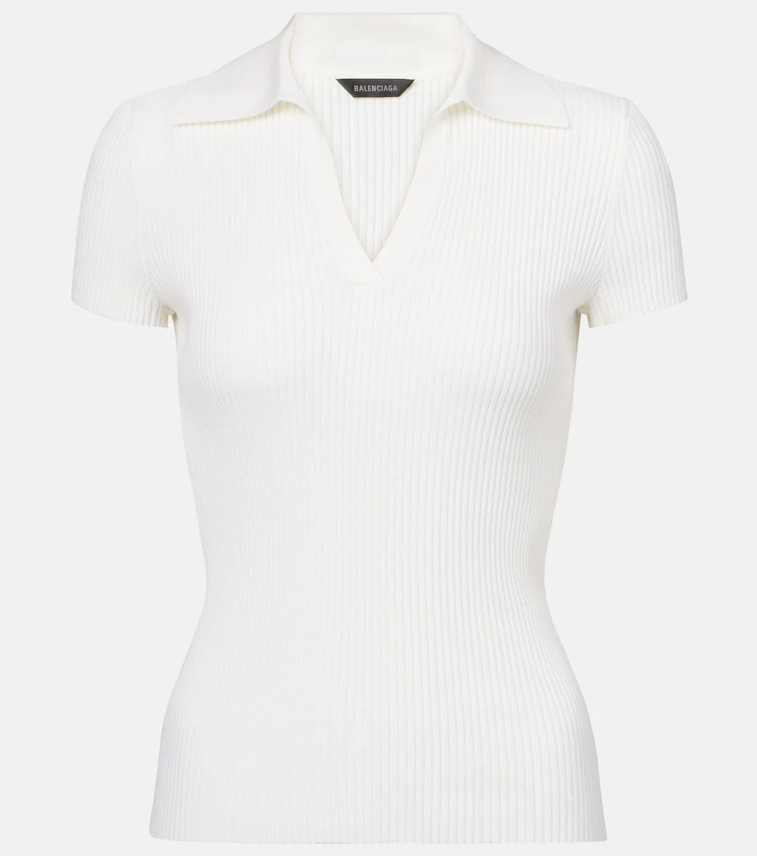 Balenciaga - Ribbed-knit wool-blend polo sweater