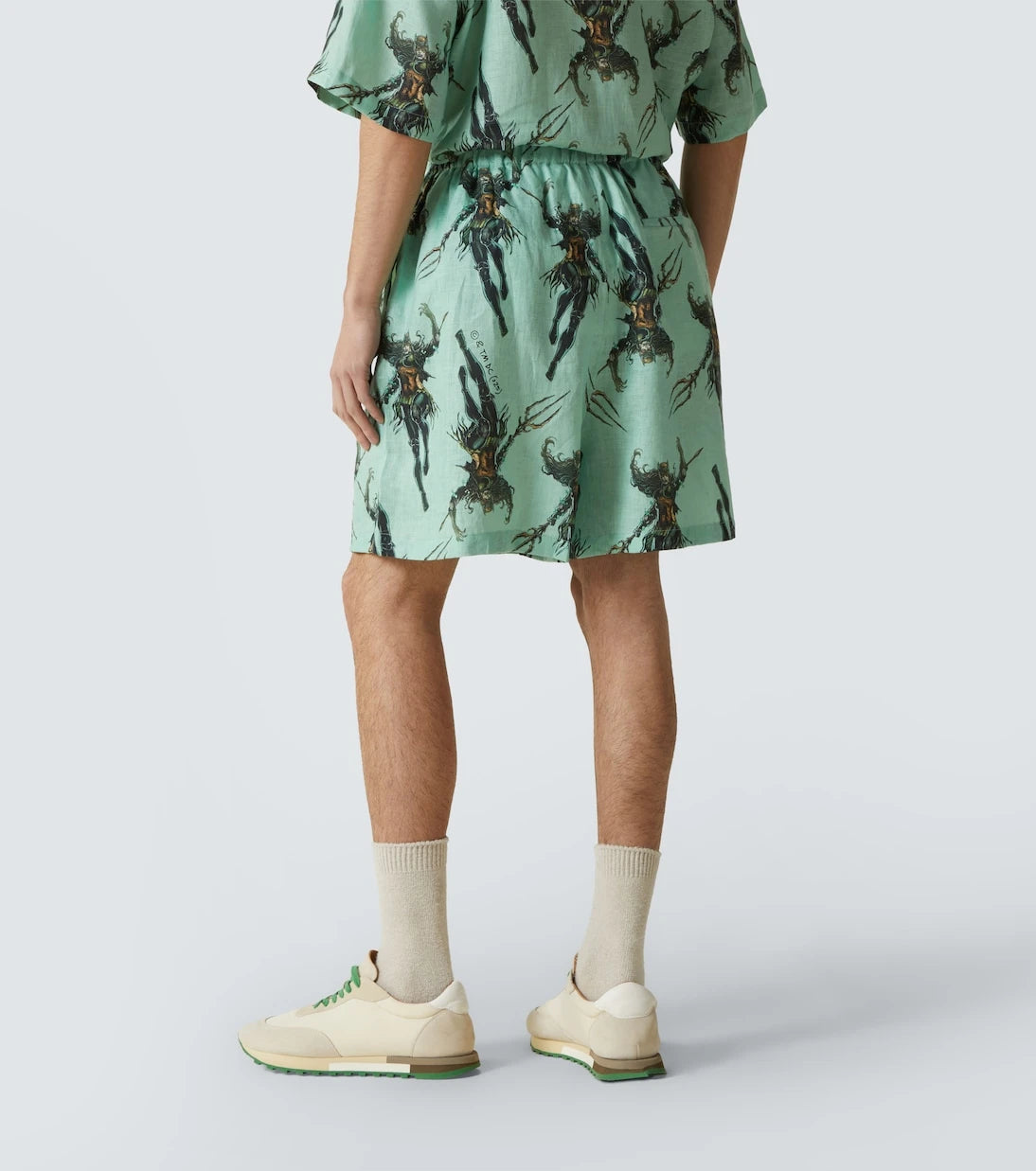 Acne Studios - شورت كتان مطبوع