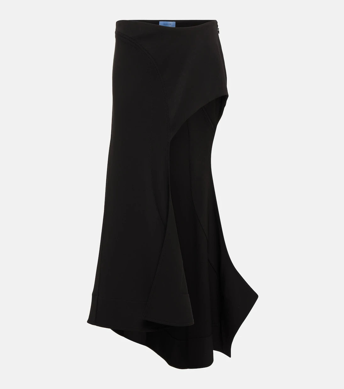Mugler - Asymmetric jersey midi skirt