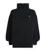 Cotton-Blend Fleece Polo Pony Quarter-Zip Sweater