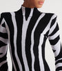 Balmain Black Knitted Zebra Mini Dress