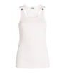 Jean Paul Gaultier White Cotton Buckle-Detail Tank Top