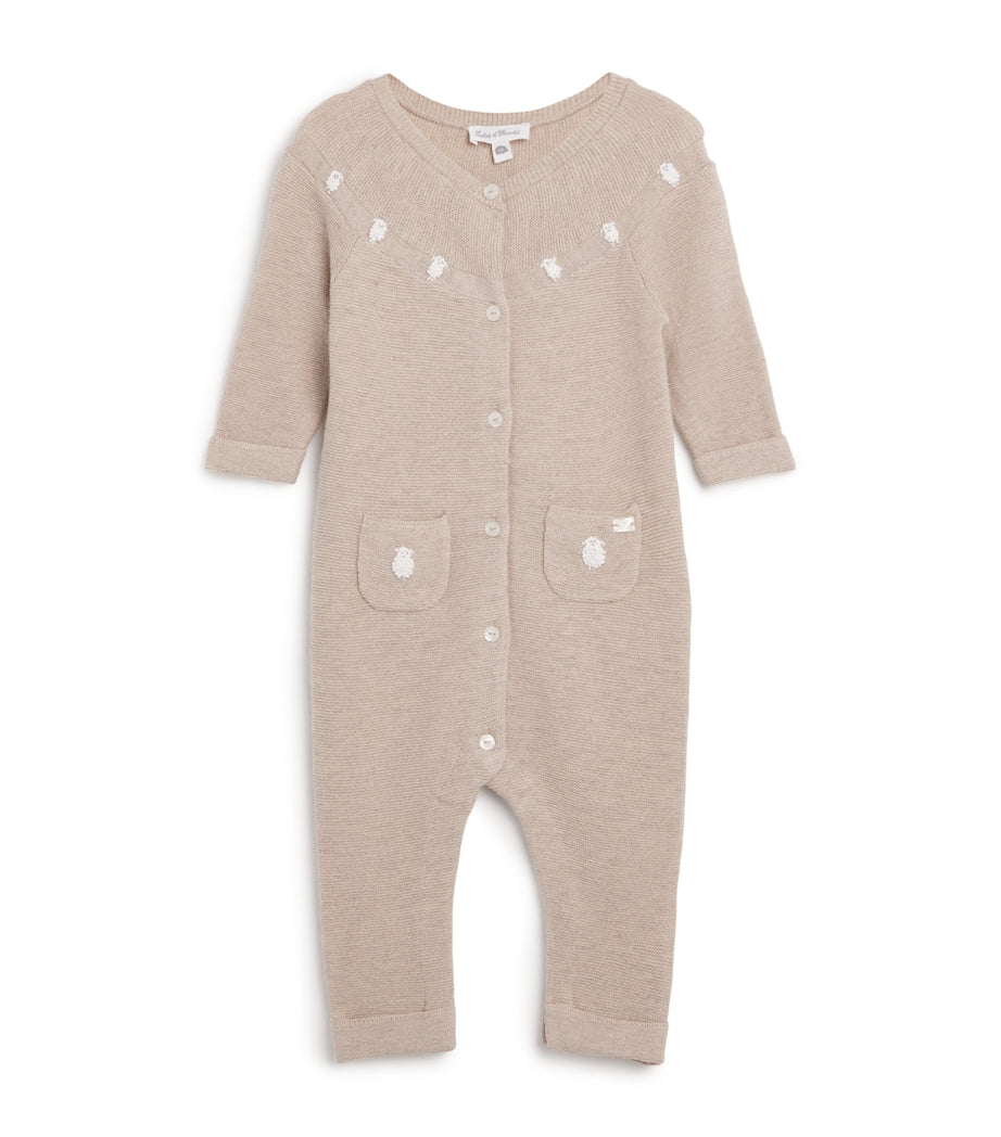 Tartine et Chocolat Cotton-Wool-Cashmere Embroidered All-In-One (Newborn-24 Months)