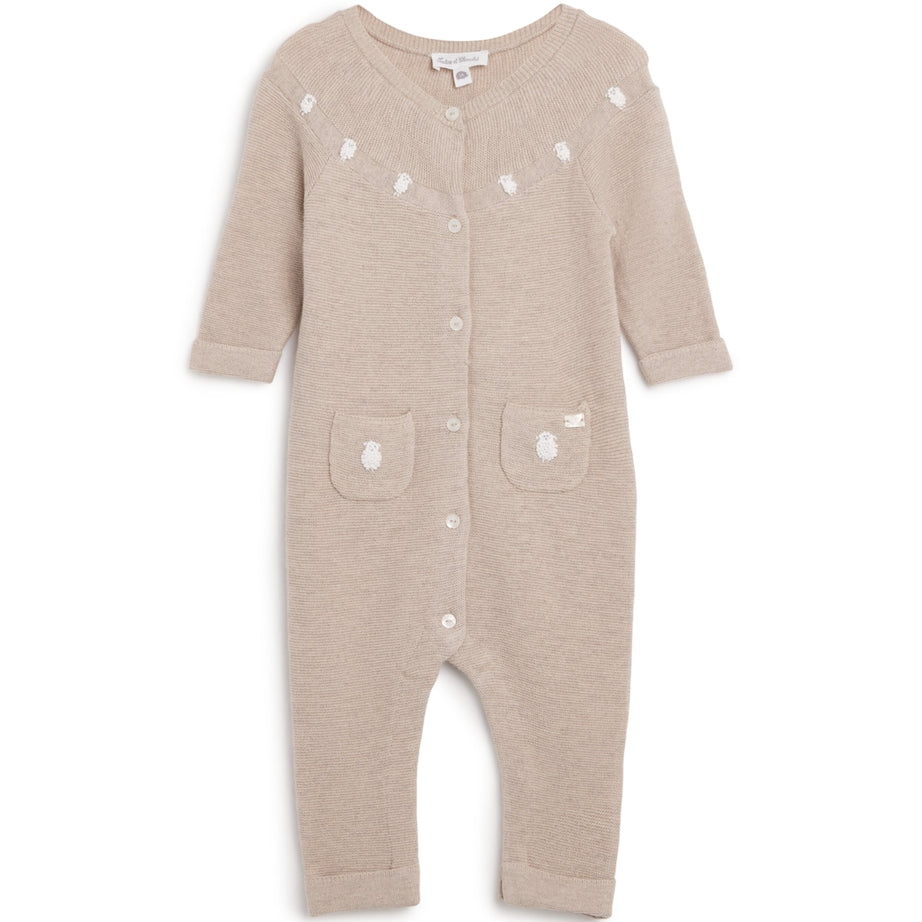 Tartine et Chocolat Cotton-Wool-Cashmere Embroidered All-In-One (Newborn-24 Months)