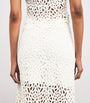 Maje White Cotton Crochet Maxi Skirt