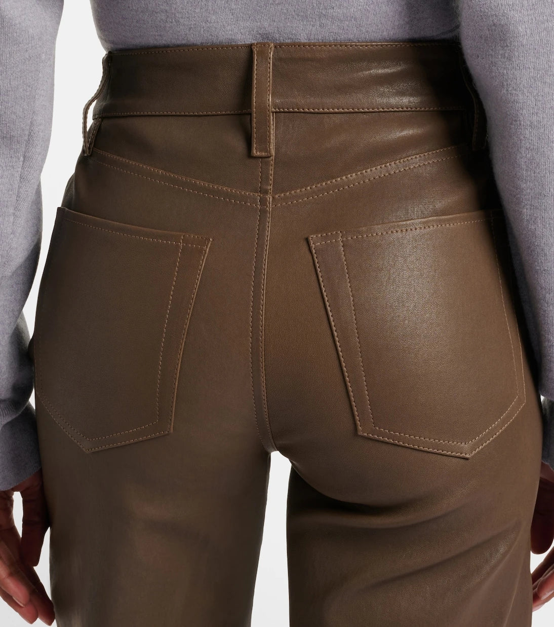 Frame - Le Slim Palazzo leather wide-leg pants