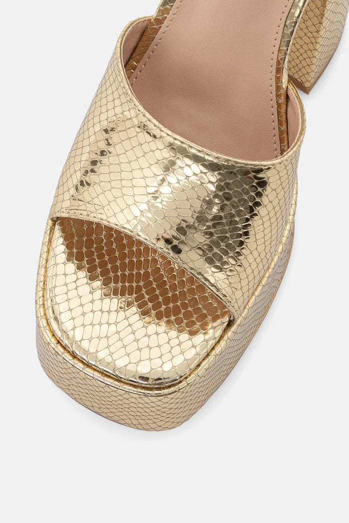 Сандали Koi Footwear Shonen Gold Lizard Platform Heels